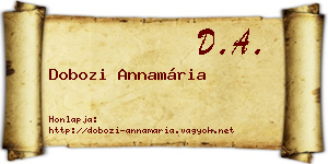 Dobozi Annamária névjegykártya