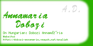 annamaria dobozi business card